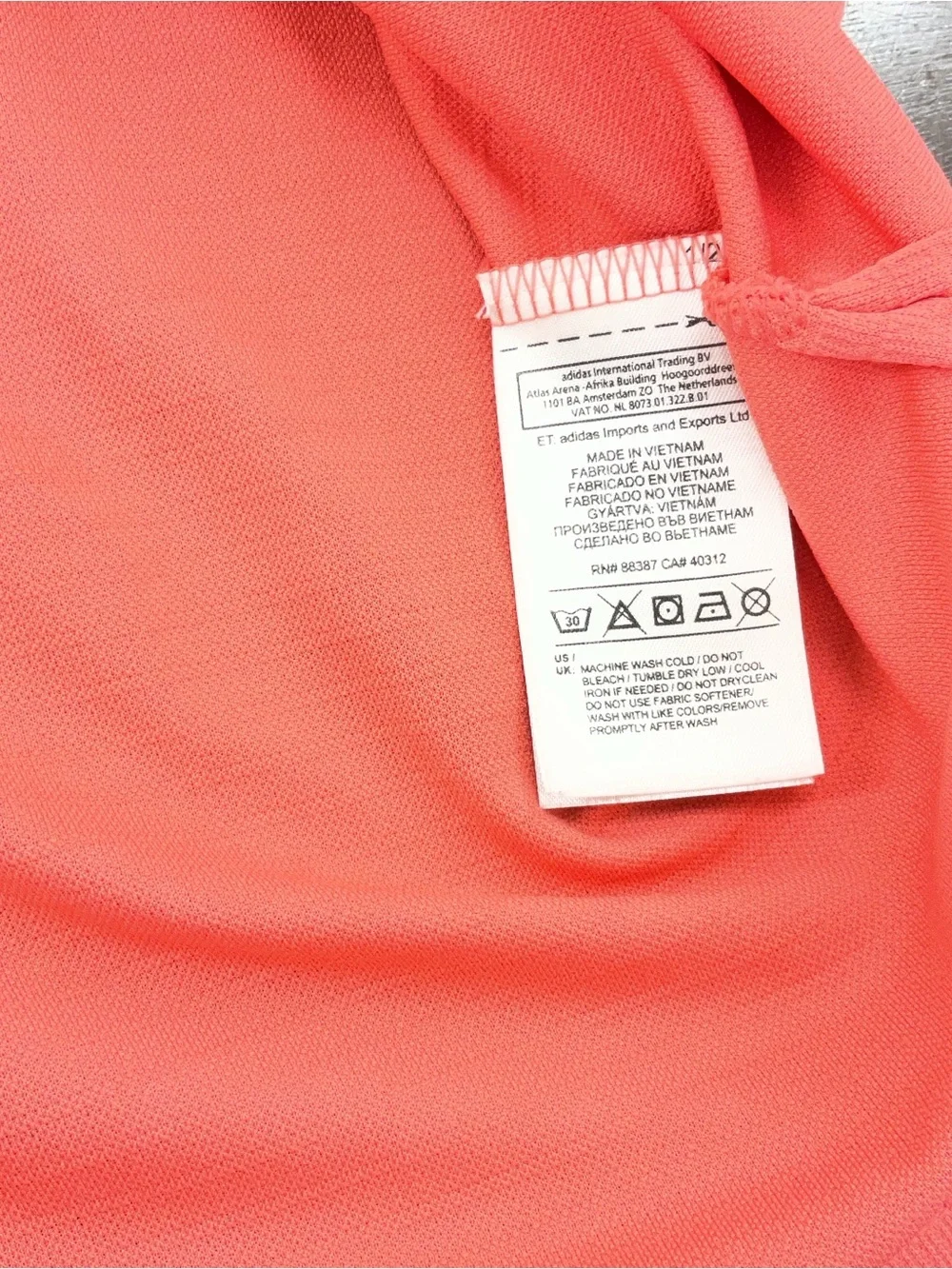 adidas Men's Coral-Red Polo Shirt